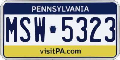 PA license plate MSW5323
