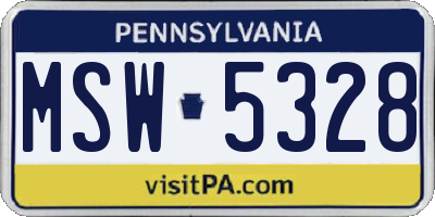 PA license plate MSW5328