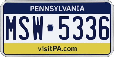 PA license plate MSW5336