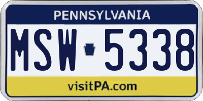 PA license plate MSW5338