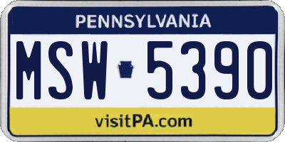 PA license plate MSW5390