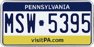 PA license plate MSW5395