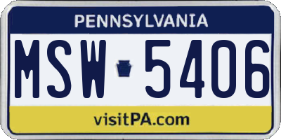 PA license plate MSW5406