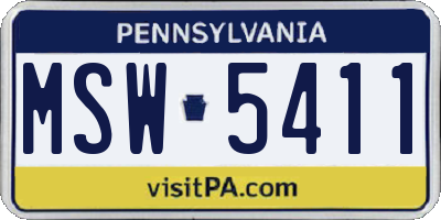 PA license plate MSW5411