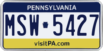 PA license plate MSW5427
