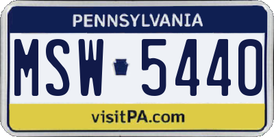PA license plate MSW5440