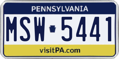 PA license plate MSW5441