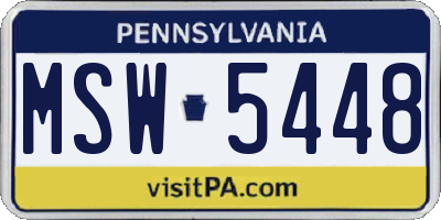 PA license plate MSW5448