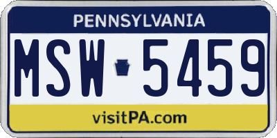 PA license plate MSW5459