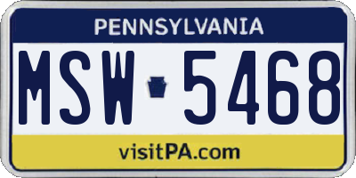 PA license plate MSW5468