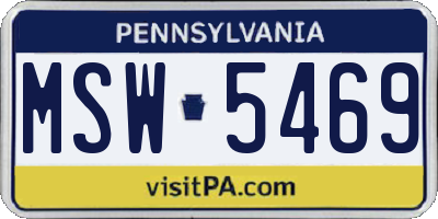 PA license plate MSW5469
