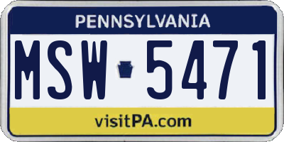 PA license plate MSW5471