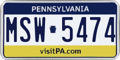 PA license plate MSW5474