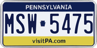 PA license plate MSW5475