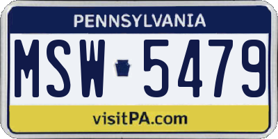 PA license plate MSW5479
