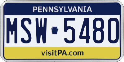 PA license plate MSW5480