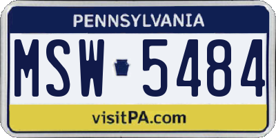PA license plate MSW5484