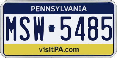 PA license plate MSW5485