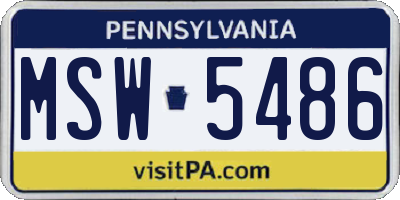 PA license plate MSW5486