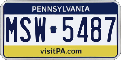PA license plate MSW5487