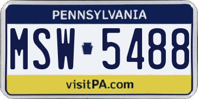 PA license plate MSW5488