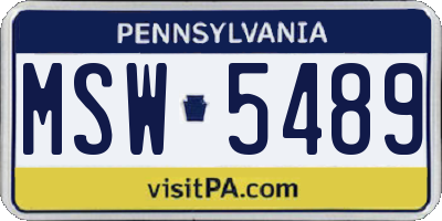 PA license plate MSW5489