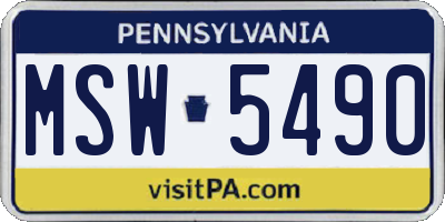 PA license plate MSW5490