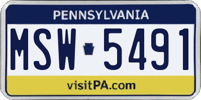 PA license plate MSW5491
