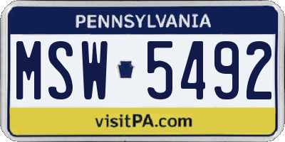 PA license plate MSW5492