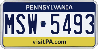 PA license plate MSW5493