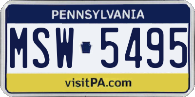 PA license plate MSW5495