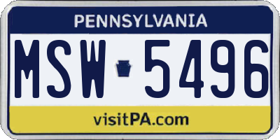 PA license plate MSW5496