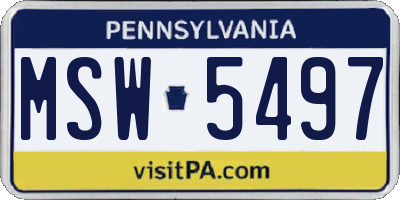 PA license plate MSW5497