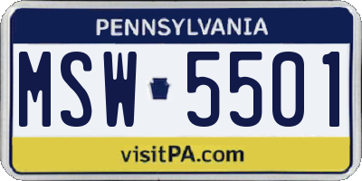 PA license plate MSW5501