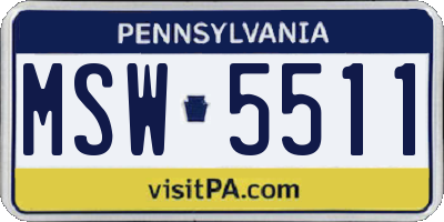 PA license plate MSW5511