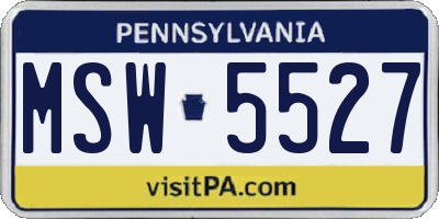 PA license plate MSW5527