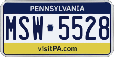 PA license plate MSW5528