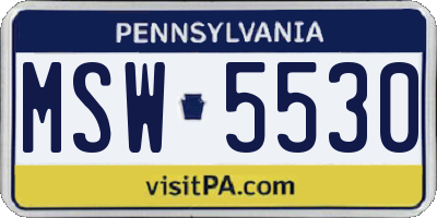 PA license plate MSW5530