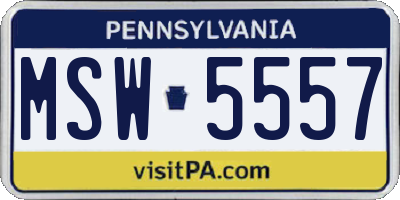 PA license plate MSW5557