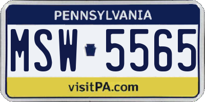 PA license plate MSW5565