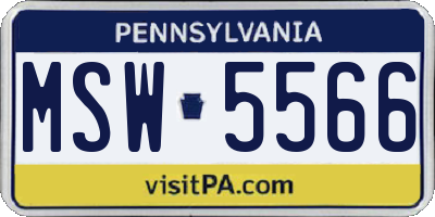 PA license plate MSW5566