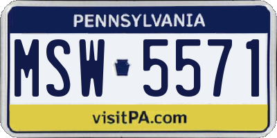 PA license plate MSW5571