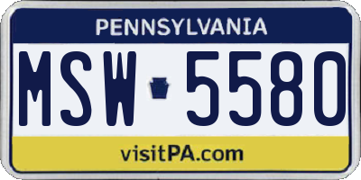 PA license plate MSW5580