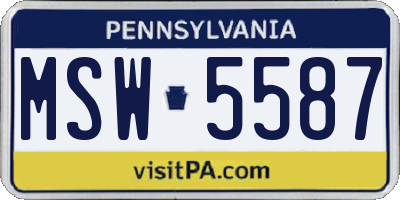 PA license plate MSW5587
