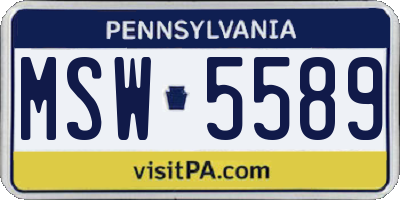 PA license plate MSW5589