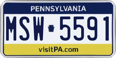 PA license plate MSW5591