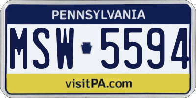 PA license plate MSW5594
