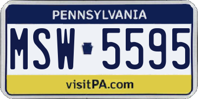 PA license plate MSW5595