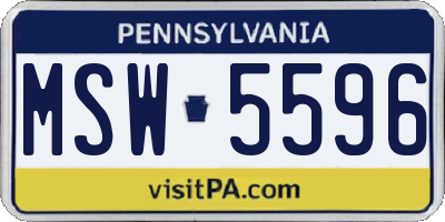 PA license plate MSW5596