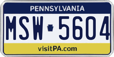 PA license plate MSW5604